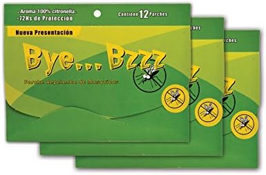 BYE…BZZZ Premium Natural DEET Free Non-Toxic Mosquito Repellent Patches - 3 Packs for Price of 2 (36 Patches) - Place on top of Clothing - Safe for Kids - Resealable Bag for longer shelf life