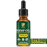 Organic Hemp Oil Drops 5000mg, Pure Full-Spectrum Support for Anxiety and Pain Relief, Natural Anti-Inflammatory, Omega Fatty Acids, Cold-Pressed Extract