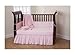 American Baby Company 100% Natural Cotton Percale Ruffled Crib Skirt, Pink, Soft Breathable, for Girls