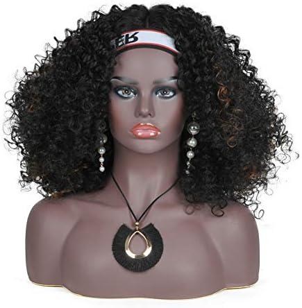 L7 Mannequin Life Size Black Realistic Mannequin Head Bust Wig Head Display