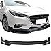 Front Bumper Lip Compatible with 2017 Mazda 3, V3 Style PP Unpainted Black Air Dam Chin Diffuser Lip by IKON MOTORSPORTS