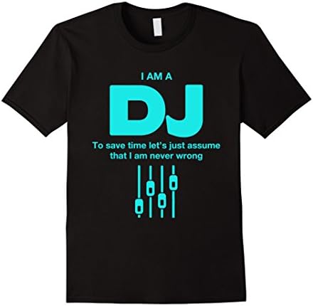 Men's I am a DJ T Shirt Small Black