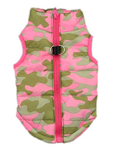 MaruPet Winter Waterproof Windproof Reversible Dog Vest Coat Warm Dog Vest for Cold Weather Dog Down Jacket for Small Medium Dogs (Not Suitable for Big Dogs) Less than 10.5 lbsRoseRed XS