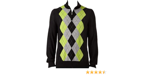 argyle mens half zip fleece