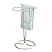 iDesign Axis Metal Hand Towel Holder for Master Bathroom, Vanities, Countertops, Kitchen, Holds 2 Finger Tip Towels, Satin