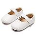 Felix & Flora White Baby Shoes Girl 6-12 Months - Infant Baby Walking Shoes Moccasinss Rubber Sole Crib Shoes(White,6-9 Months)