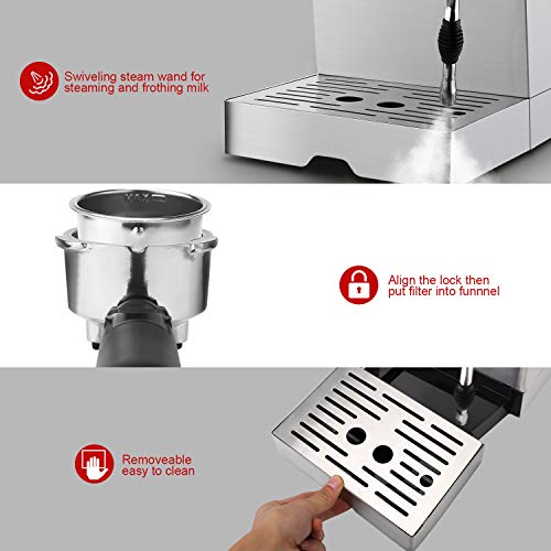 4 Barsetto+Espresso+Machine+Frother+Stainless