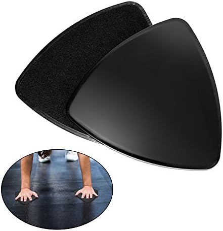 Core Exercise Sliders Gliding Discs for Gym, Home and Travel Total Body Workouts. Abdominal, Chest, &amp; Leg Exercise Equipment, Use on Carpet or Hardwood Floors (Triangle, Black)