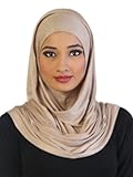 Kashkha Jersey Cotton Ready to Wear Instant Hijab Scarf (Beige)