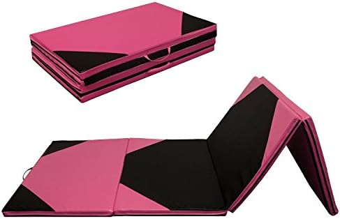 Tenive 4'X 8'X 2" Pu Leather Gymnastic Exercise Mat Tumbling Mat Gym Folding Panel Martial Arts Mat - 4 Colors Choice