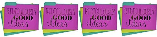 Roobee Gold Brilliant Thoughts, Ridiculously Good Ideas, File & Forget Decorative File Folders (Set of 9) (Fоur Paсk)