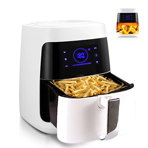 Click Here to See More Images Belovedkai Air Fryer - Electric Air Fryer 2.5L Smokeless French Fries Machine w/LCD Screen For Healthy Oil Free Cooking