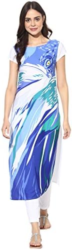 Vaamsi Women's Indian Tunic Top Crepe Kurti(PK1385_Blue_XL)