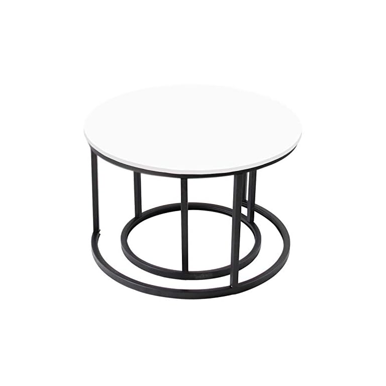 Jerry & Maggie 2 Round Tea Table Coffee Table Desk Sets White