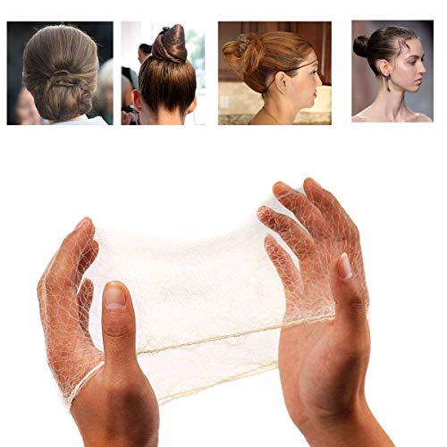 50PCS Hair Nets Invisible Elastic Edge Mesh Bun Hair Nets for Ballet Dance 20" Blonde