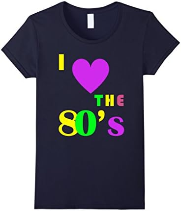 Womens  Urban United Ki - Women's I Love the 80's Disco T-Shirt Large Navy