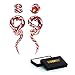 BodyJ4You 4PC Glass Ear Tapers Plugs 00G Black Red Ribbon Teardrop Spiral Gauges Piercing Set