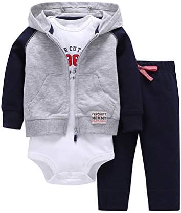 Odziezet Baby Clothing Set 3pcs Long Sleeve Hoodie + Bodysuit + Pants Newborn Girl Boy Autumn Winter Clothes Outfits 0-24 Months