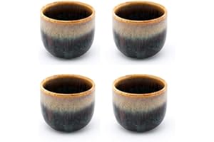 Fuji Merchandise Porcelain Sake Cups 2 fl oz Japanese Restaurant Supply (Brown Sake Cups 4)