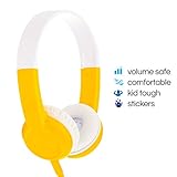 BuddyPhones Explore | Kids Headphones | Non-Foldable, Durable, Comfortable | Kids Safe Volume Limiting Headphones with Audio Splitter & Mic | Yellow