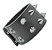 Whiteleopards Mandala Crafts Unisex Black Brown Metal Spike Studded Punk Rock Biker Wide Strap Leather Bracelet (Short Spikes)