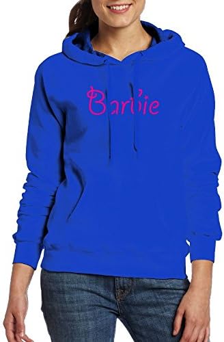 QTHOO Women's Long Sleeve Barbie Text Hooded Sweatshirt With Pocket
