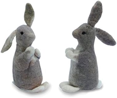 Artfelt needle felt rabbit kit family of 2 rabbits, a carefully designed felting kit to make a pair of cute rabbits, needle and wet felt with online tutorial