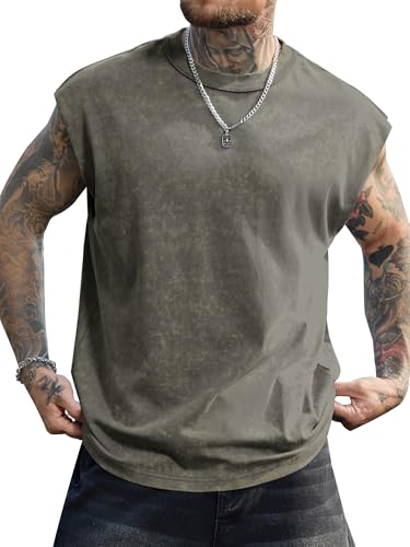 PLEPAN Men's Muscle Sleeveless Tank Tops Gray X-Large at Amazon