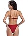 SHEKINI Women's Bathing Suit Sexy Triangle Bikini Low Waisted Two Piece Swimsuit(Medium, Wine red)