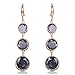 Mothers Day Gift-Black Womens Earrings Round Extended Dangle Crystal Earrings for Jewelry Gifts
