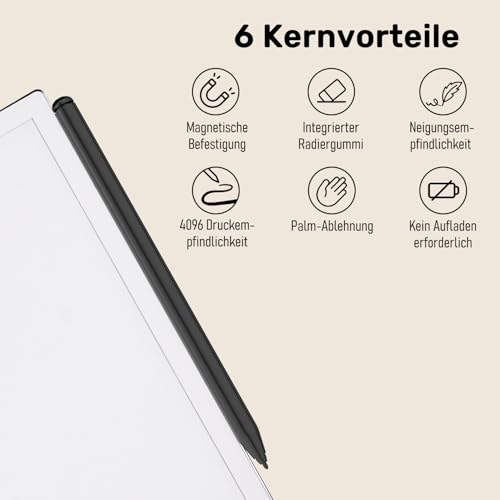 Stylus Pen for Remarkable 2 Pen, EMR Pen with Eraser, 4096 Pressure Level, Palm Repellent, Magnetic Adsorption, EMR Pencil Suitable for Kindle Scribe/Remarkable 2/1