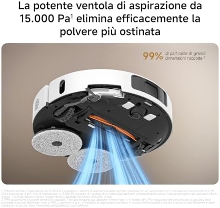 S40 Pro Robot aspirapolvere con lavaggio, 15000Pa, bracci ext. — foto 3 di 8