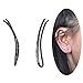 Ear Climber Crawler Cuff Earrings - 925 Sterling Silver with Black Gold Plating
