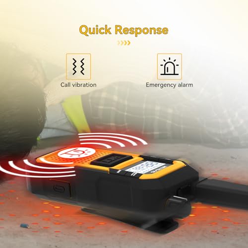 Retevis RB648 Radios, Robust Walkie Talkie, Waterproof, Dustproof, Drop-Proof, 2000 mAh Handheld Radio with 6-Way Charger, PMR446 Professional Walkie Talkie for Construction Site, for Industry (Pack of 6)