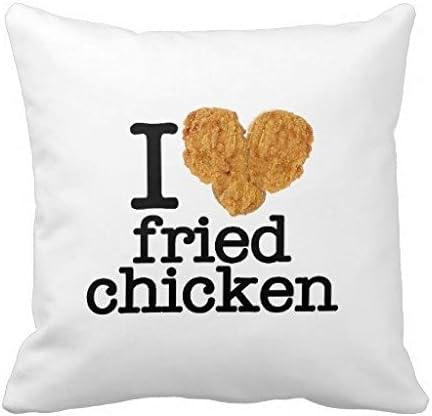 18" x 18" I Love Fried Chicken Decorative Throw Pillow Case Cushion Cover