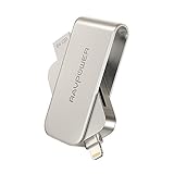 RAVPower iPhone Flash Drive 64gb 2 in 1 with SD Card Reader, Photo Stick,Touch ID Encrypted, USB External Zip Drives for iPhone