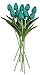 ALIERSA Artificial Flowers 10 Heads Mini Real Touch Artificial Tulip for Home Wedding Party Centerpiece Decoration (Dark Teal)