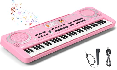 Teclado Musical, 61 Key Piano, Teclado Musical Iniciante, Teclado Piano, Teclado Musica, Possui 16 tons, 10 ritmos, 6 performances, 8 tons de percussão,