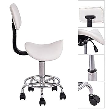 Beauty Salon Stool Rolling Saddle Chair Adjustable Massage Chair Tattoo Facial Spa With Backrest