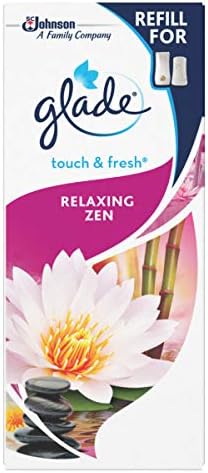 Glade Touch & Fresh Refill, Air Freshener Refills for Home Relaxing Zen, Pack of 12, White, 1 count (Pack of 12)