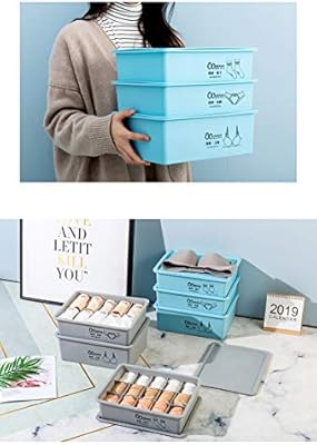 3 Pcs Aiwanto Household Underwear Box Plastic Drawer Dormitory