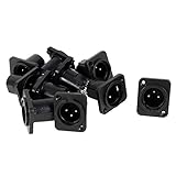 uxcell XLR Male Adapter Straight Terminal Panel Mounted Connector 10 Pieces