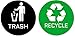 2 Premium Quality Trash & Recycle Stickers (1 Trash Sticker + 1 Recycle Sticker) for Use on Trash Cans & Recycle Bins; 4