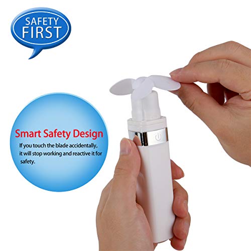 Glovion Handheld Mini Fan Emergency Power Bank, Rechargeable Pocket Handy Fan Portable Personal Cooling Fan Small Pocket Fan Camping, Outdoor &Travel