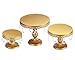 VILAVITA 3-Set Cake Stands Round Cupcake Stands Dessert Display Stand with Pendants and Beads, Gold