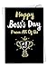 NobleWorks - Boss's Day Greeting Card with Envelope - Boss Appreciation, Gratitude Notecard for Manager, Work - Happy Boss's Day From All C5886BOG-US