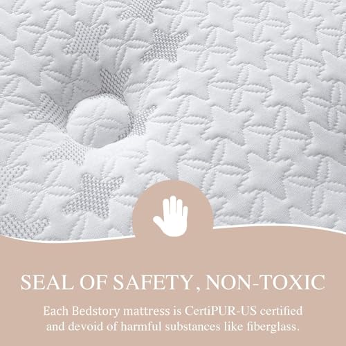 BedStory Double Mattress Firm 10 Inch - Luxury Hybrid Full Size Mattresses in a Box with Individual Pocket Spring for Extra Lumbar Support ＆ Pressure Relief - CertiPUR-US Certified - 365-Night Trial
