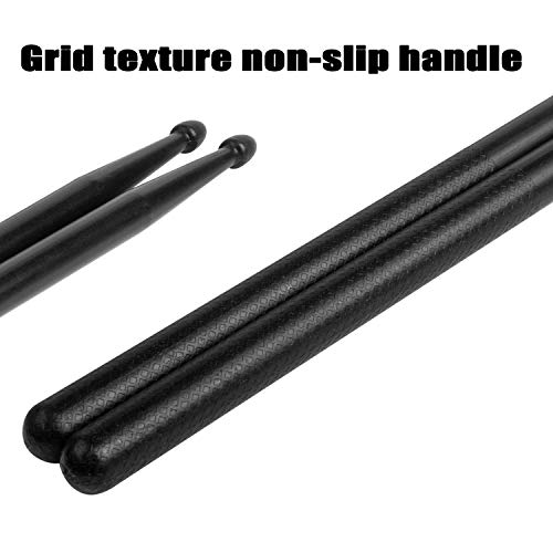 Drum Sticks set 2 Pair 5A Nylon Drumsticks with a Velvet Drawstring Bag for Great Gift(Black)