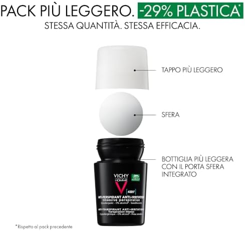 Homme Deodorante Roll-On Antitraspirante, Efficacia 48H, 50 ml