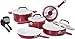 WearEver C943SA Pure Living Nonstick Ceramic Coating Scratch-Resistant PTFE PFOA and Cadmium Free Dishwasher Safe Oven Safe Cookware set, 10-Piece, Red